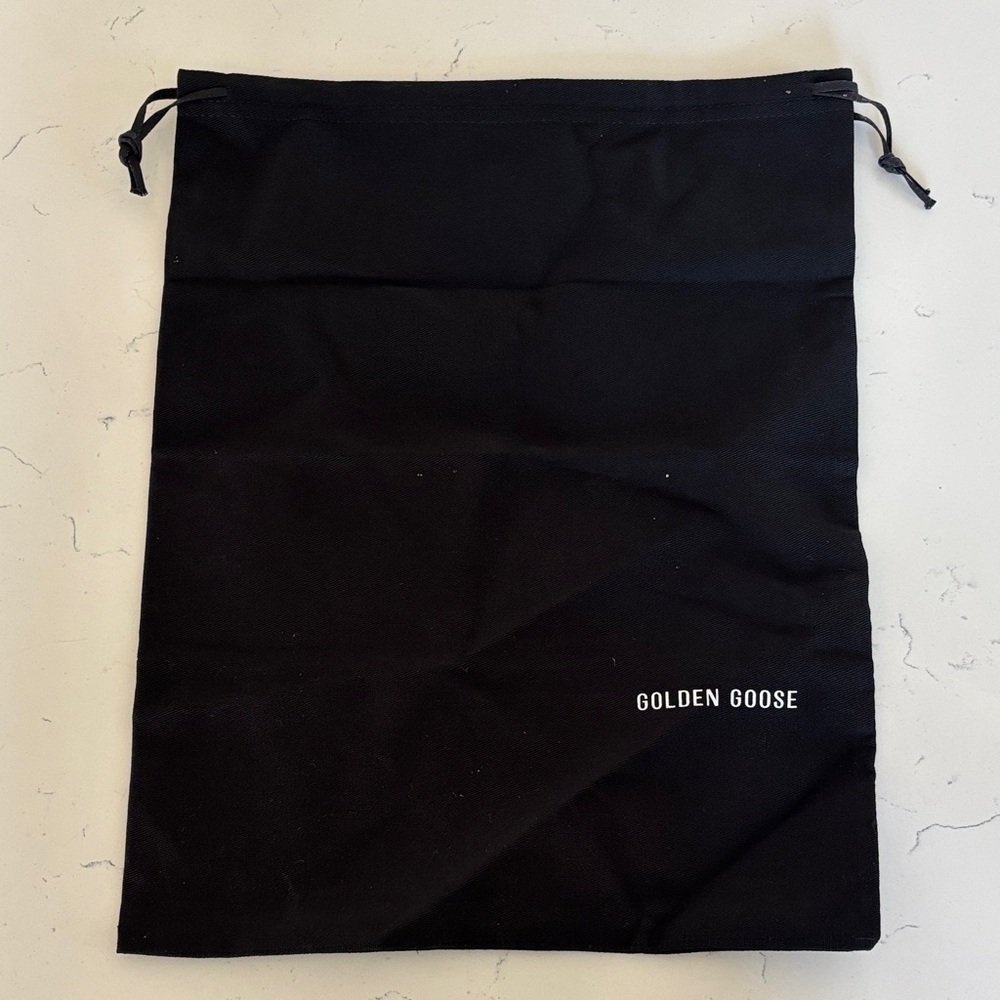 Golden Goose Black Drawstring Pouch with Logo